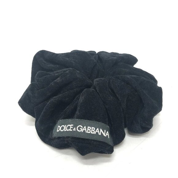 DOLCE&GABBANA big Hair Accessories Scrunchie Hair Shush Velor Black Unused